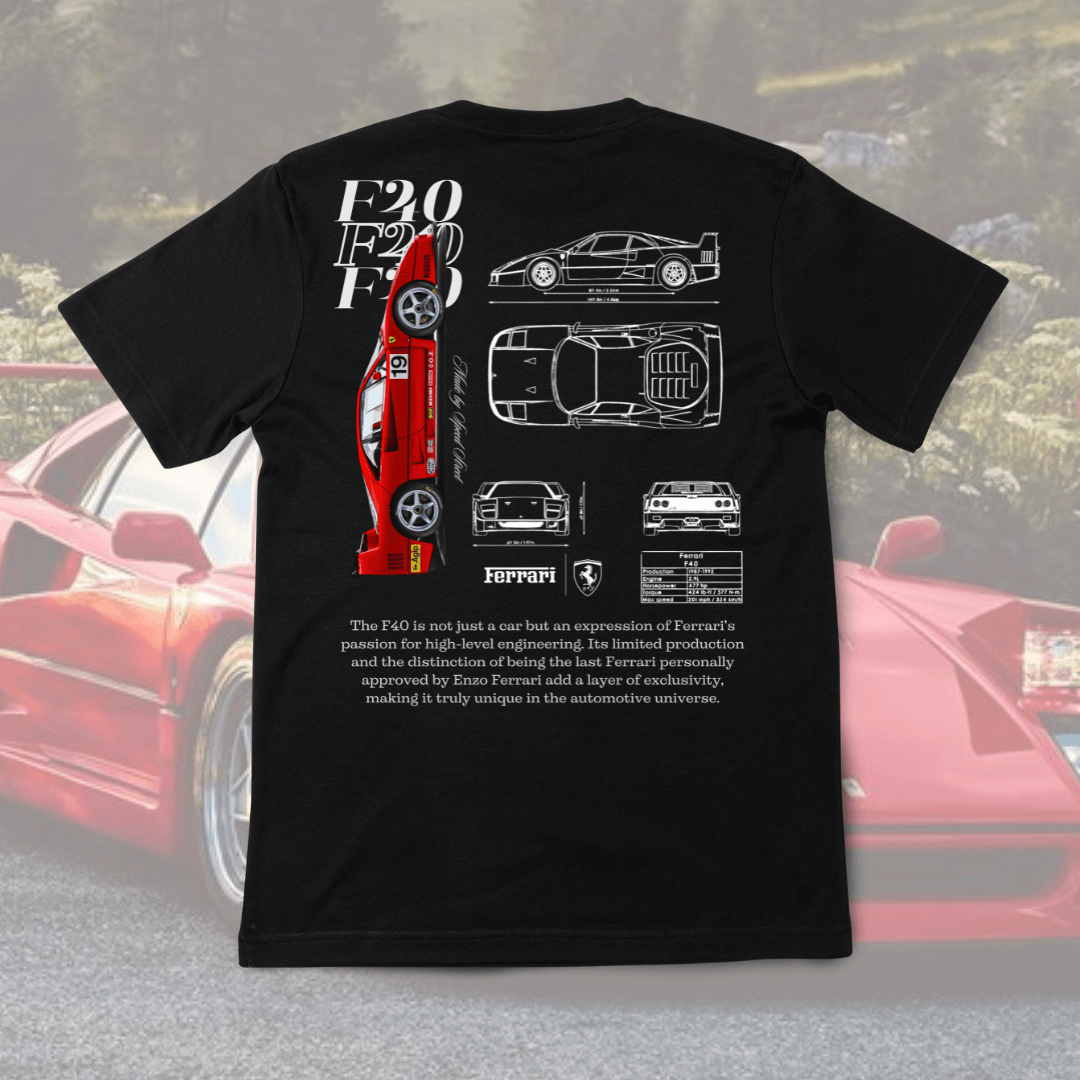 Camiseta Oversized Ferrari - F40 Deluxes